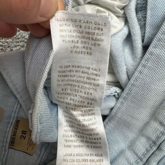 True Religion Cora Mid Rise Straight Leg Denim Jeans Womens 28 Light Wash Casual - Picture 12 of 16